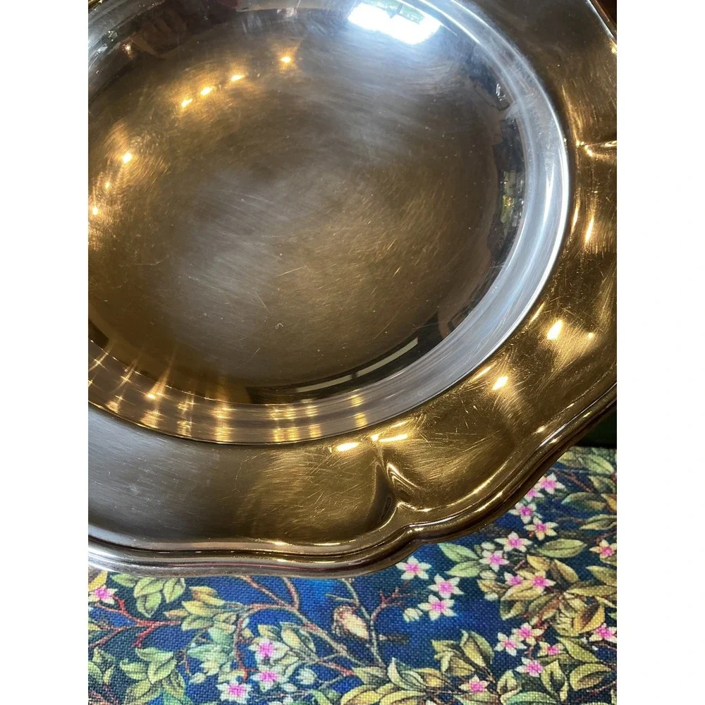 Vintage Sheridan Silver Plated‎ Scalloped Rim Round 12